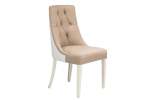 Premium Dining Chairs - Caramel Leather & Fabric Back