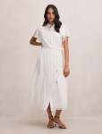 Harriet Lace Detail Midi Dress - 20 Porcelain