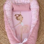 Baby Nest Baby Sleeping Pod Ballerina Soft Pink And Grey Floral Set