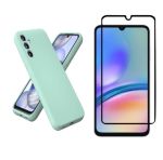 Silicone Phone Case & Screen Protector Combo Compatible With Samsung A55 - Turquoise
