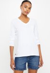 Studios Long Sleeve Pocket V-neck Top - Optic