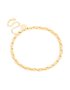 Mens Waterproof Gold Plated Stainless Steel Detailed Chain Link Bracelet