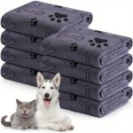 Microfiber Pet Towels For Dogs 60.96X101.6 Cm Super Absorbent & Quick Dry Soft & Durable Bath Towel With Paw Print Design For Qu