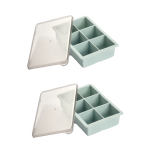 Silicone Large Cube Ice Mould With Lid - 2-PACK