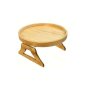 Couch Arm Table Tray Bamboo Round Sofa Arm Tray Foldable Snack Eating Table