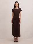 LaCie Draped Jersey Midi Dress - 20 Chocolate