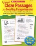 Quick Cloze Passages For Boosting Comprehension 4-6: 40 Leveled Cloze Passages That Give Students Practice In Using Context Clue