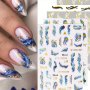 Marble Wave Design Nail Art Stickers Self Adhesive Golden Strip Design Nail Art Decals For Nail Art Decoration Nail Art Supplies For Women And Girls
