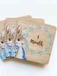 Monthly Milestone Plaques - Peter Rabbit - Standard Plus I Am "name Of Baby" And Baby Stats