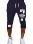 Men's "new York" Graphic Print Short Joggers For Summer Outdoor Sports Capri Pants