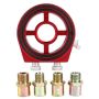 Aluminum Alloy Oil Filter Sandwich Plate Adapter Kit Red M20 3 / 4 Unf