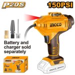 Ingco P20S 20V Cordless Auto Air Compressor - 10 Bar Solo Unit CACLI2018