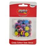 Colourful Googly Eyes 12MM Each 40 Piece
