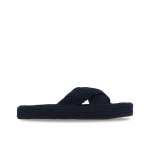 Woven Slip-on Sandals -navy