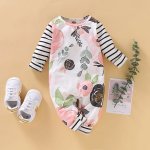 Floral Striped All In One Romper