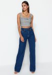 High Rise Wide Leg Jean - Blue