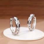 Minimalist Hoop Earrings Embellished With Zirconia Elegant Simple Style For Women Daily Dating Ear Accessories