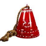 Bell With Jute Rope Metal 19X19X23CM Red Tree