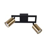 Darcey Aluminium Double Spotlight Brass Black - Black