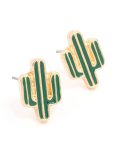 Goldair Gold Epoxy Cactus Stud Earrings