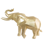 Gold Geometric Elephant Modern Sculptured Statue 43 Cmx 15 Cm X 30 Cm