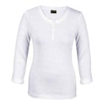 145G Henley Long Sleeve T-Shirt Ladies