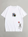 Skull Dunk Print Tee Shirt Tees For Men Casual Short Sleeve T-Shirt For Summer