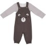 Made 4 Baby Unisex 3D Ears On Pocket Dungaree With Striped Bodyvest 6-12M
