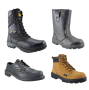 Black Leather Steel Toe Work Boots - At A Discount