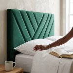 Stylish Chevron Channel Headboard Design Statement - King