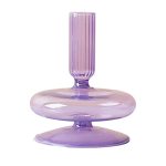 Glass Candlestick Holders Colorful Glass Taper Candle Stand Modern Elegant Candle Stick Candle Holder Glasses Vase Decor For Hom