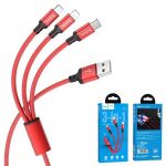 Hoco Cable 3-IN-1 X14 Times Speed For Charging - 1M