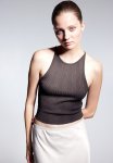 Rib-knit Vest Top - Dark Brown