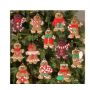 Pack Of 12 Gingerbread Man Traditional Christmas Tree Decorations