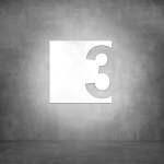 House Number D13 - 800 X 800 Matt Silver Warm White