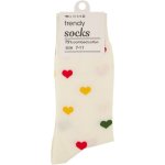 Clicks Trendy Socks Cream With Multi Heart 7-11