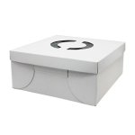 Cake Box Base & Lid With Window Corrugated 14 Inch