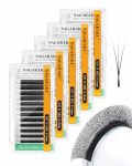 Nagaraku Narrow 3D W Eyelash Extension 5 Trays In 1 Pack Small Spacing 3D Clover Lash Supplies Natural Soft Premade Fans Pbt Clu
