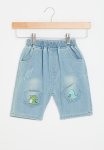 PoP Candy Printed Denim Shorts - Light Blue