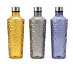 Hammered Glass Bottle 1000ML 3 Ass