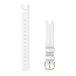 Garmin Lily Bands 14 Mm - White Italian Leather With Cream Gold Hardware