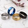 1PC 8MM/0.31IN Matt Stainless Steel Simple Design Plain Titanium Rings Golden Tone Silver Plated Black Blue Ring Men's Jewelry Gift