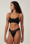 Cotton On Everyday Lace Comfy G String-black