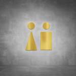 Toilet Male And Female Sign D03 - Polished Brass