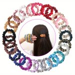 20PCS Satin Scrunchie Set Elegant & Luxurious Hair Ties Gentle Elastic Bands For Effortless Ponytails Versatile Hair Accessories