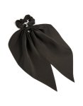 Black Plain Long Scarf Scrunchie
