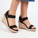 Escada 1 Espadrille Wedge Sandals - Black - 9