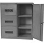 Steel Office Filing Cabinet And Cupboard 3 Drawer File 101.5 X 90 X 63 Cm FC33-GREY