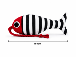 The Captains Catch Fish Cushion & Tug Toy - Small 45CM Black & White Stripes