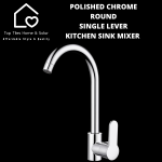Polished Chrome Round Single Lever Kitchen Sink Mixer